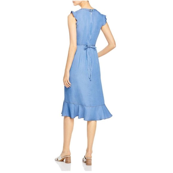 NWT Karl Lagerfeld Paris Denim Wrap Dress 12 - Picture 2 of 5